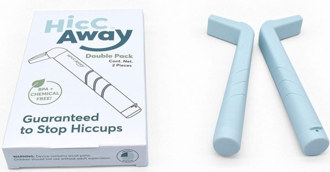 Chiếc ống hút HiccAway trên thực tế.