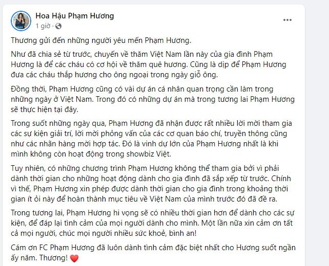 Tiết lộ lý do HH Phạm Hương trở lại Việt Nam