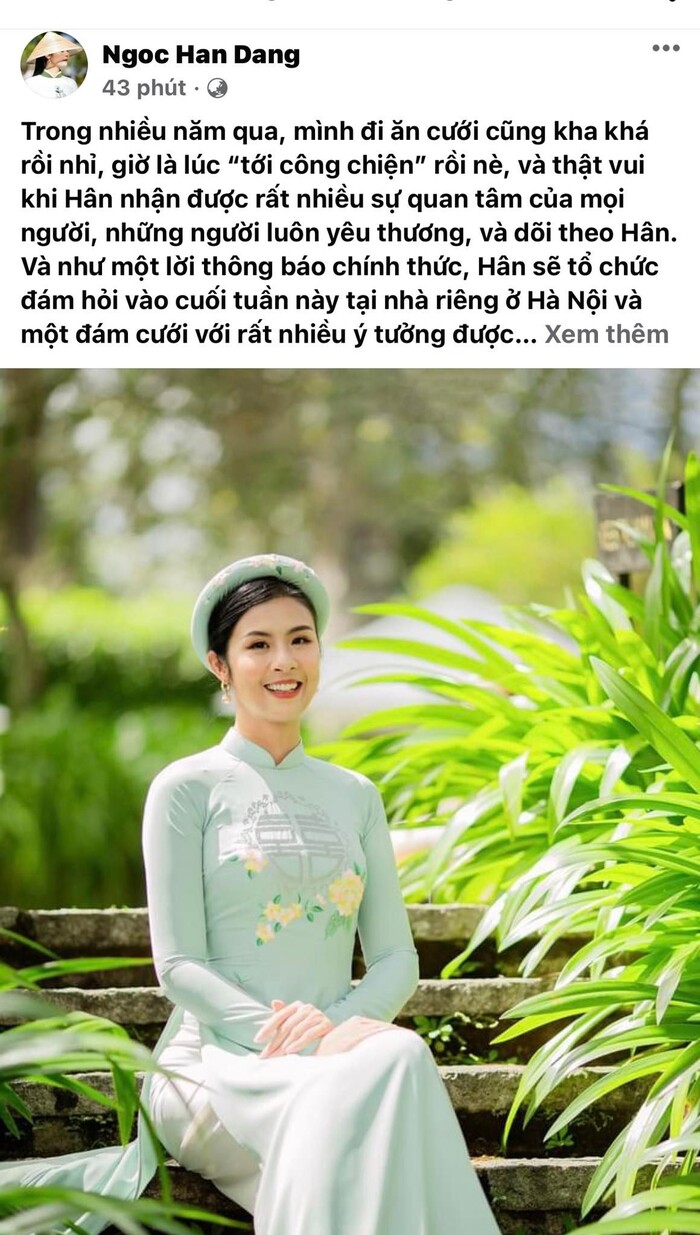 Hoa hậu Ngọc Hân chính thức thông báo lịch lên xe hoa