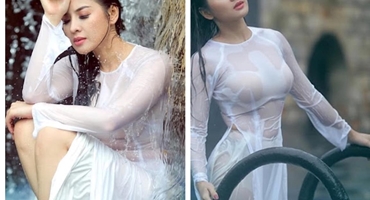 Bộ ảnh để đời của người mẫu Thái Nhã Vân trong bộ áo dài mỏng xuyên thấu