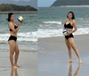 Hoa khôi bóng chuyền Kim Huệ mặc bikini chơi bóng lại khiến fan trầm trồ
