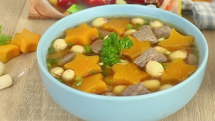 Cách hầm thịt bò bí đỏ thơm ngon