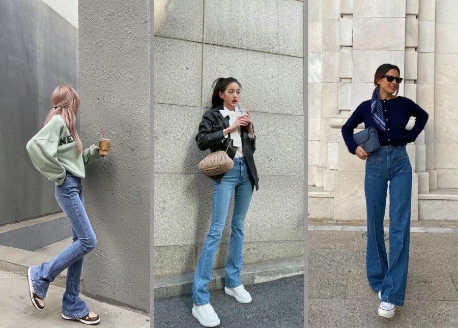 Những người có dáng chân vòng kiềng hoặc chân chữ X thường ngại diện quần jean vì lo sợ sẽ làm lộ khuyết điểm.
