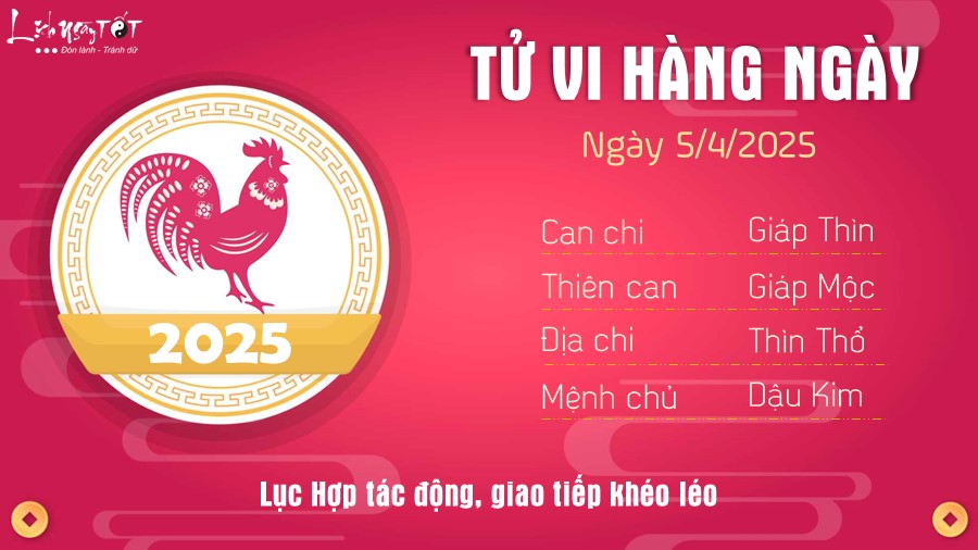 10 Tu vi hang ngay 5-4-2025 - Tuoi Dau