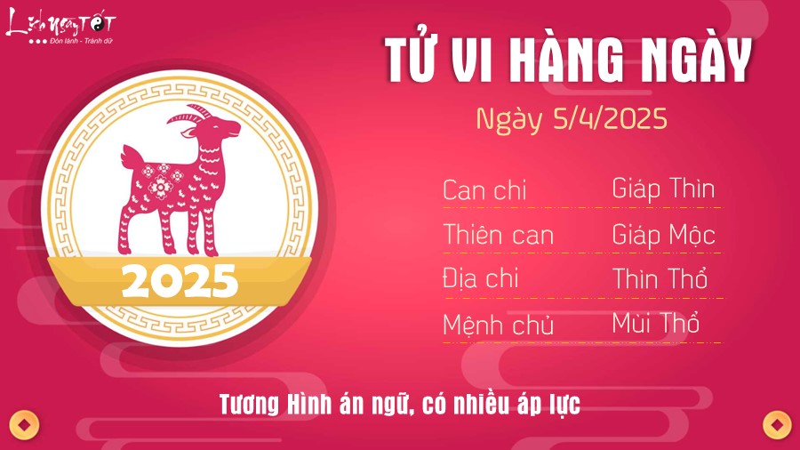8 Tu vi hang ngay 5-4-2025 - Tuoi Mui