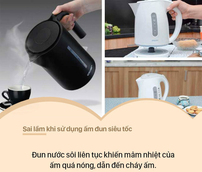 Nấu nước bằng ấm siêu tốc liên tục