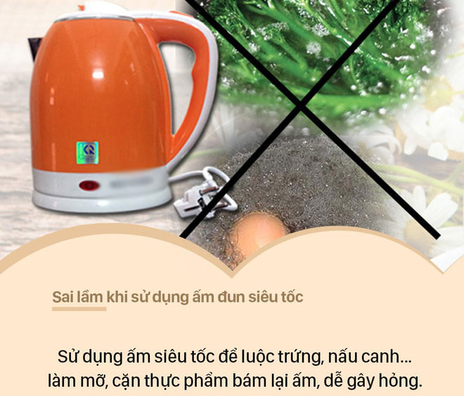 Sử dụng ấm siêu tốc để nấu thức ăn